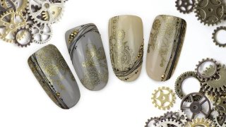 Steampunk stamping decorated with spider gel