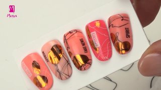 Foil nail art like precious stone with spider gel - Preview