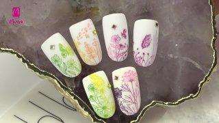 Gradient stamping patterns with crystal stones - Preview
