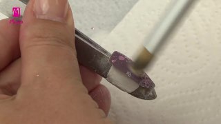 Stamping on a matte base of holo glitter mix