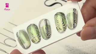 Stamped patterns effected with Mirror Powder - Peview