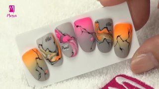 Marbling in colour combination of neon and grey - Preview