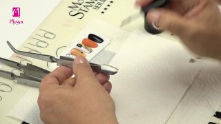 Stamping and Spider Gel nail art in autumn mood