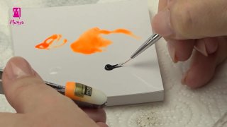 Effected nail art with sticker on ombre base