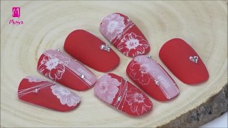 Romantic flower nail art - Preview
