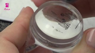 Stamped flower on vivid, neon ombre base
