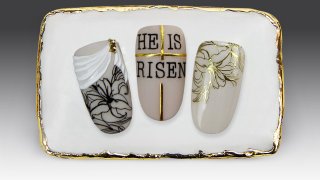Easter nail art with combined technique