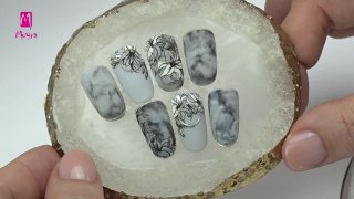 White lilies on marble grey base - Preview