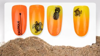 Summer nail art with neon colours