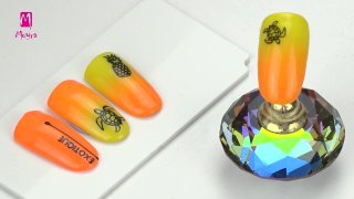 Summer nail art with neon colours - Preview