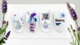 Spring nail art with flower stickers