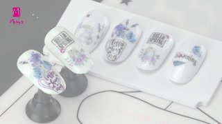 Spring nail art with flower stickers - Preview