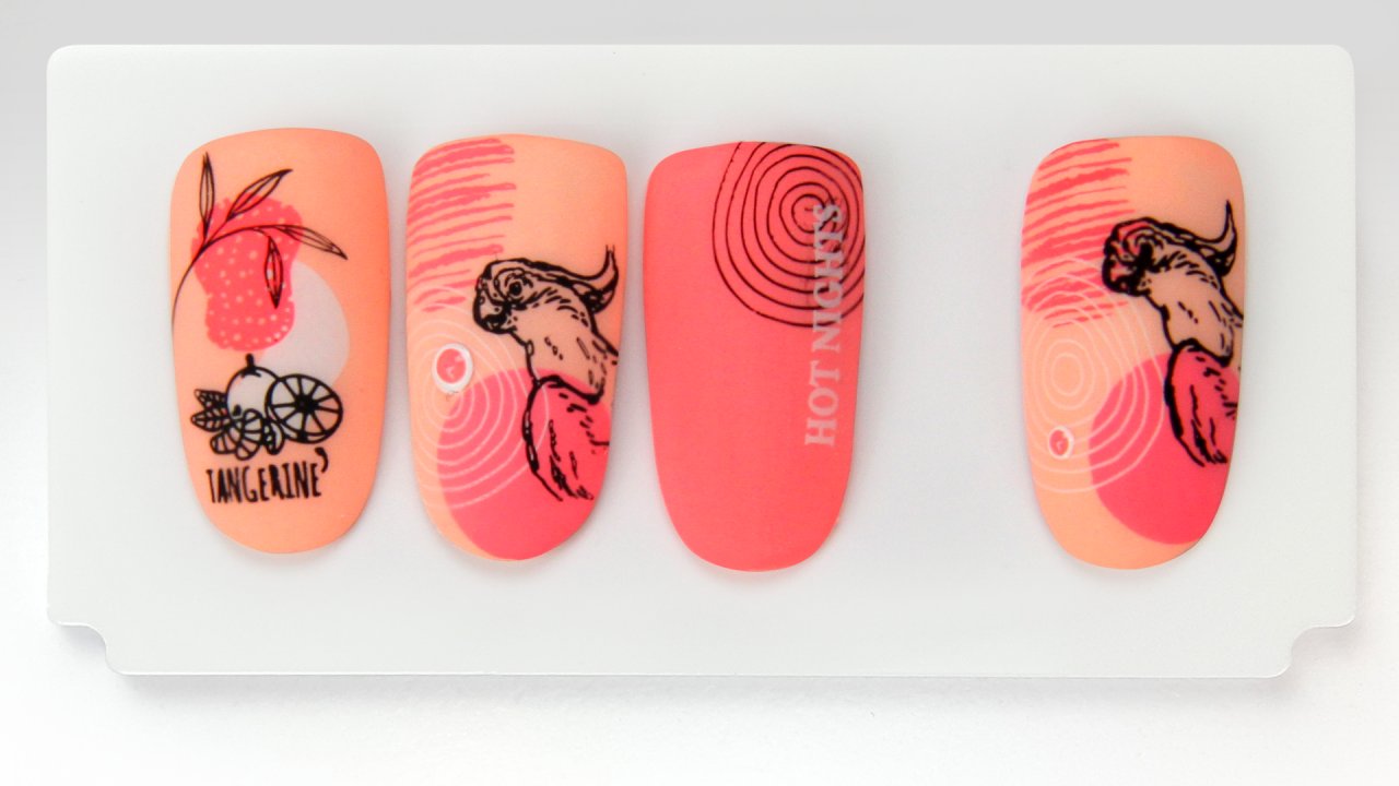 Exotic stamping nail art with geometric shapes