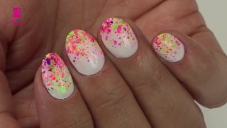 Sculpted salon nails with cheerful pigment powder - Preview