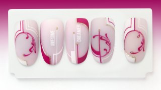 French nail art with special stamping solution