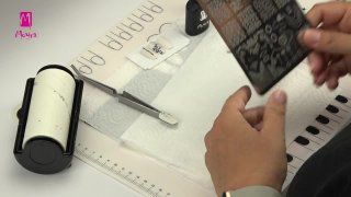 Layered stamping nail art with clean motif