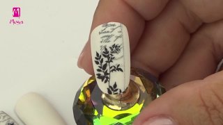 Layered stamping nail art with clean motif - Preview