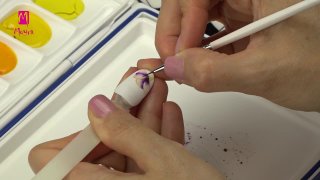 Aquarelle flowers from Norka on a gold marble base