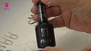 Black-silver manicure with effected stamping motif