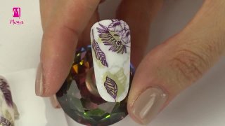 Wonderful stamping nail art on marble base - Preview
