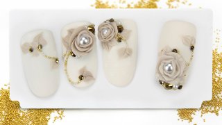 3D rose with crystal stones and beads