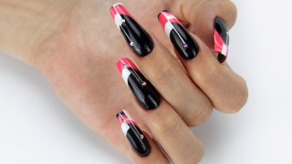 Tapered square nails with contrasting decoration