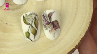 Wonderful aquarelle nail art in autumn mood - Preview