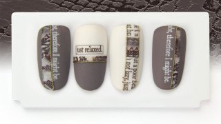 Stamping manicure with snakeskin sticker