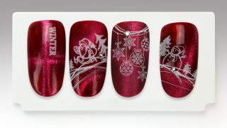 Fabulous winter patterns on magnetic gel polish