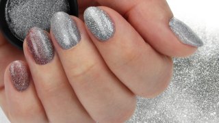 Gel polish nails with Spotlight reflective powder