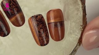 Magnetic nail art in autumn colours - Preview