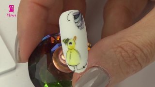 Cheerful, aquarelle nail art in spring mood - Preview