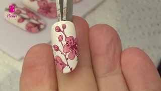 Sticker-like, stamped, colourful flowers