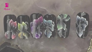 Airy, gel painted flowers from Norka - Preview