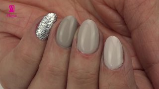 Gel polish nails in nude shades on coloured bases - Preview