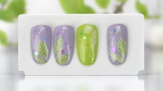 Colorful stamping nail art with sticker and sequin