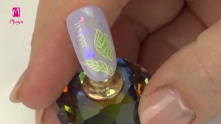 Colorful stamping nail art with sticker and sequin - Preview