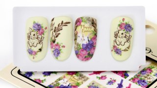Fabulous Easter nail art with stamping and sticker