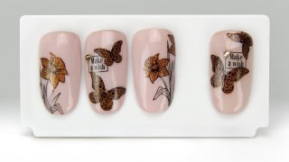 Butterfly, Spring nail art with magnetic pigment
