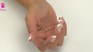 Built French nail with painted smile line