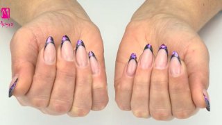 Fabulous, almond-shaped, sculpted nails with colourful, iridescent nail end