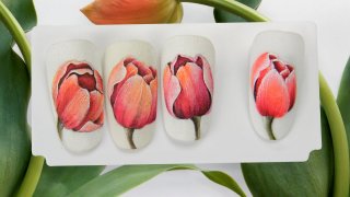 Wonderful tulip nail art from Norka