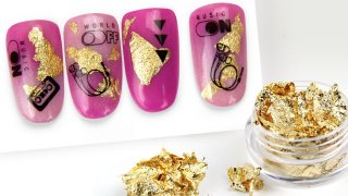 Stamping nail art for music lovers with nail foil