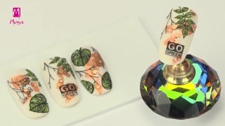 Wonderful, colourful nail art on nail foiled base - Preview