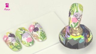 Stamping nail art like colourful flower garden - Preview