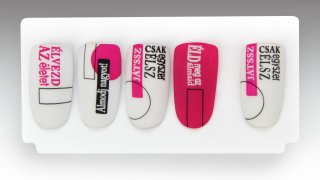 Spectacular, trendy, geometric stamping nail art