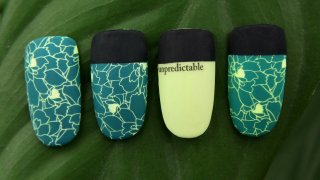Nail art with floral pattern in vivid colours