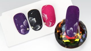 Hand-painted flower with gradient petals