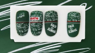 Stamping nail art for school start
