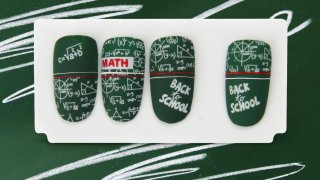 Stamping nail art for school start - Preview